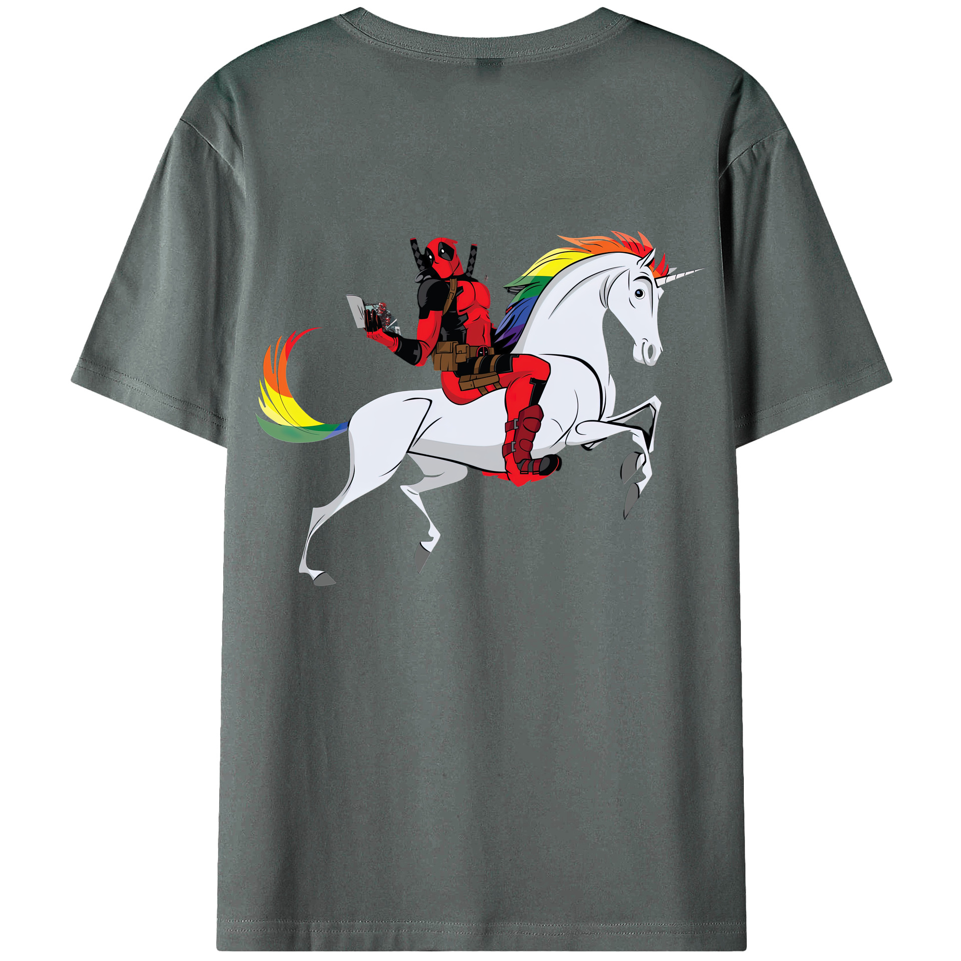 （画像用） Deadpool デッドプール 綿100％半袖Tシャツ（背面プリント）